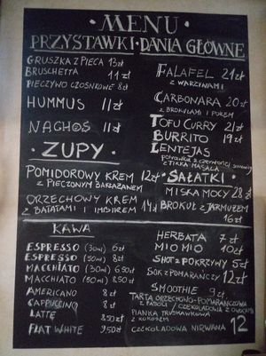 summer menu at Naturalna in Bydgoszcz