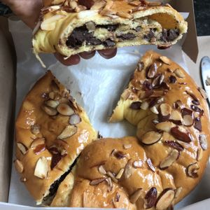 Chocolate almond coffee cake at Biggi's Organic Breads in Bangor