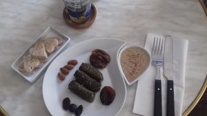 Adam's Green Sweets: 
Vine rolled leaves filled with rice. at Keck's Cafe Nature Shop in Vichy