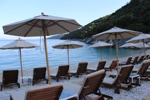 Our sunbeds  at Marilion in Lefkada