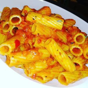 Rigatoni with rosolata at Marilion in Lefkada