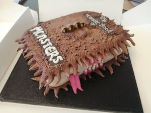 Vegan monster book cake at Dreambakes in Doncaster