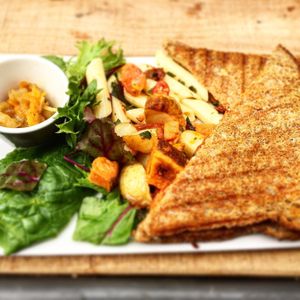 Tyne chease and tomato toastie with homemade chutney  at Dreambakes in Doncaster