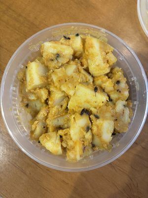 Alu dum- Nepali style potato saladd  at Momo Ghar North Market in Columbus