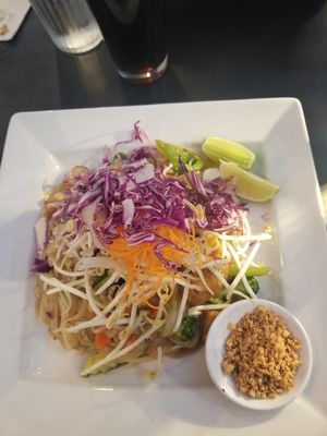 Vegan Vegetable Pad Thai with Tofu added at Thai Terrace in Kelowna