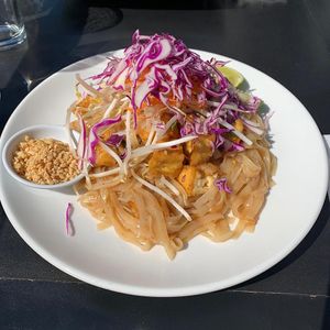 Vegan pad Thai with tofu  at Thai Terrace in Kelowna