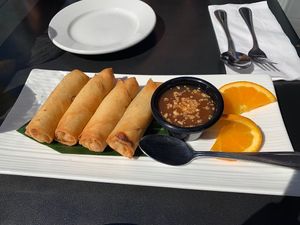 Vegan spring rolls  at Thai Terrace in Kelowna