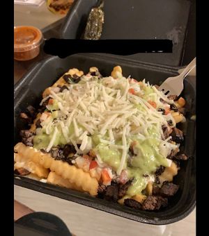 Guapos fries with azada  at Guapo's Taco Shop in Bakersfield