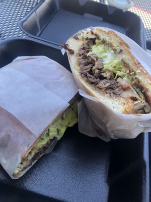 Plant based asada torta at Guapo's Taco Shop in Bakersfield