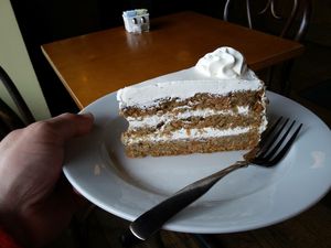 Vegan Carrot Cake  at Aubergine Cafe in Woodside