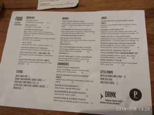 Menu at The Proprietor in Albury