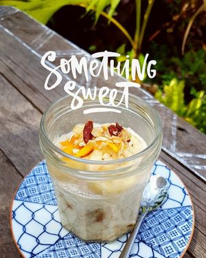 Homemade granola with seasame or oats milk  at cHelloVegi in Kampot