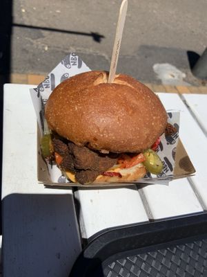 Hot AF burger at Natural Born Grillers in Mount Gambier