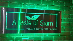 Sign at A Taste of Siam in Hampton