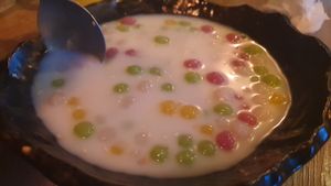 Vegan taro tapioca & coconut dessert at A Taste of Siam in Hampton