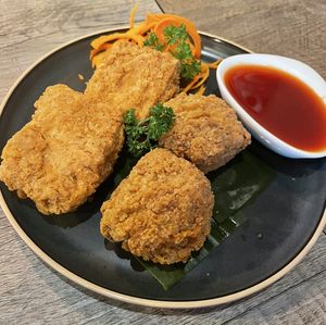 Vegan fried chicken  at A Taste of Siam in Hampton