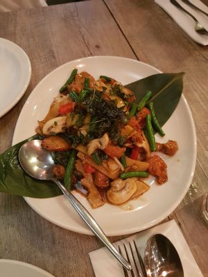 Mock chicken basil and veggies at A Taste of Siam in Hampton