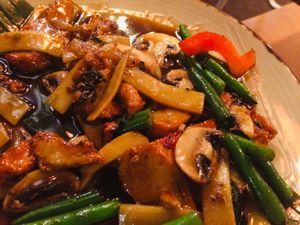 Mock chickn chilli  basil yum! at A Taste of Siam in Hampton