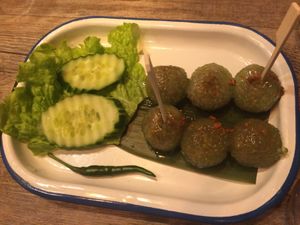 Tapioca balls filled with mushroom & peanuts!  at A Taste of Siam in Hampton