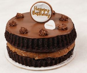 vegan choco caramel cake at Crumbs in Kuwait City