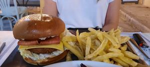 Vegan burger  at Seminario in Syros