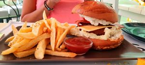 Vegan burger  at Seminario in Syros