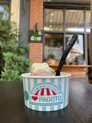 Pistachio & hazelnut ice cream  at Groceristas in Athens