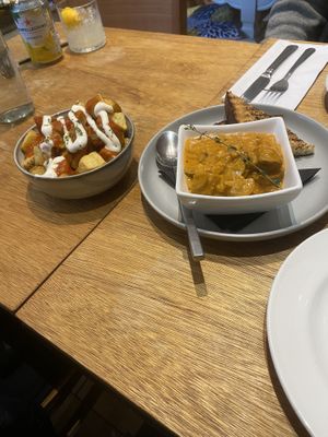 ‘Creamy’ mushrooms and Patates Bravas  at Pablos Bistro in Bradford-on-avon