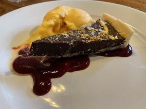 Choccy clementine torte  at So! Bar and Eats in Harrogate