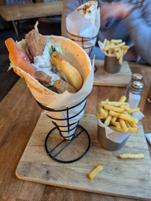 loaded Mushroom gyros at So! Bar and Eats in Knaresborough