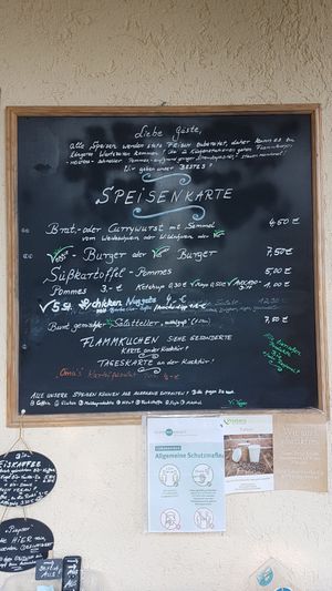 Speisekarte at Strandbad Pilsensee in Seefeld