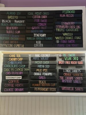 Hard ice cream flavors  at Ben & Bill's Chocolate Emporium in Oak Bluffs