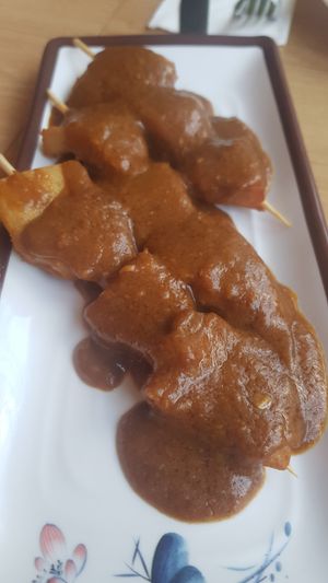 Satay mock chicken skewers at RuGa Bistro in Birmingham