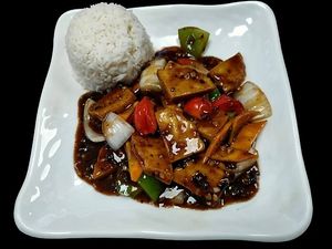 Chick*n in Black Bean Sauce at RuGa Bistro in Birmingham
