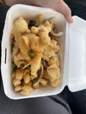 Salt and pepper white beech mushrooms  at RuGa Bistro in Birmingham