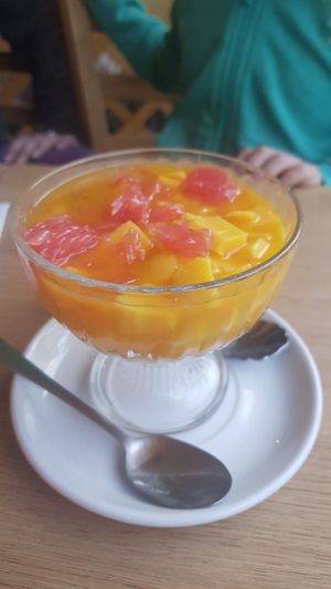 Grapefruit, mango, tapioca balls dessert at RuGa Bistro in Birmingham