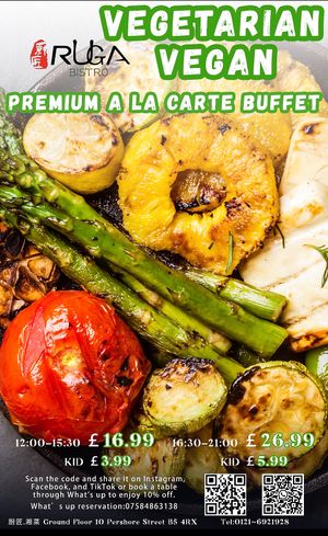RuGa Bistro launched a new Premium A La Carte Buffet menu. Still fresh cook but more choices less spending. 
Reservation: Scan the QR Code or What’s up message to get 10% off . at RuGa Bistro in Birmingham