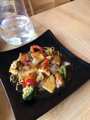 House special crispy noodles  at RuGa Bistro in Birmingham