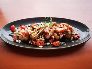 Bruschetta (made vegan) at The Crooked Carrot in Myalup
