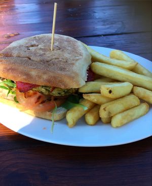 veggie burger (vegan) at The Crooked Carrot in Myalup