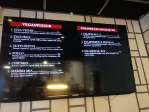 Full vegan menue at La Vera Pizzeria  in Moelnlycke