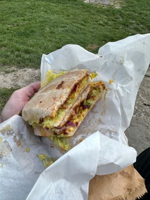 Vegan ciabatta at Junction 8 in Reigate