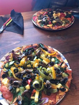 Vegan Cheese and vegetable Pizza at Paradiddles in Worcester