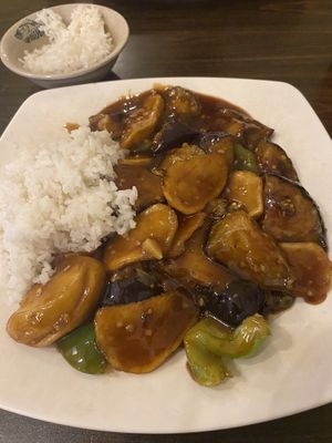 Eggplant with potato and capsicum   at Ram's Restaurant in Wellington