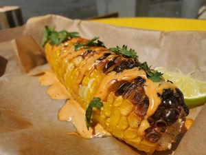 Street corn at Lady and the Shallot in Ewing