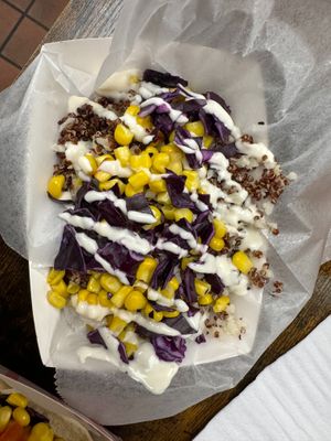 Cauliflower rice topped with corn at Lady and the Shallot in Ewing