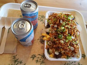Loaded fried with BBQ Chikn at Bamboo Street Food in Leicester