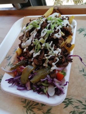 Loaded fries at Bamboo Street Food in Leicester