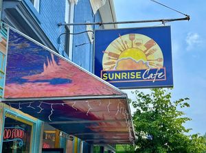 Sunrise Cafe - sign outside   at Sunrise Cafe in Yellow Springs