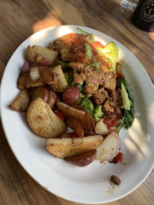 Vegan scramble plate  at Sunrise Cafe in Yellow Springs